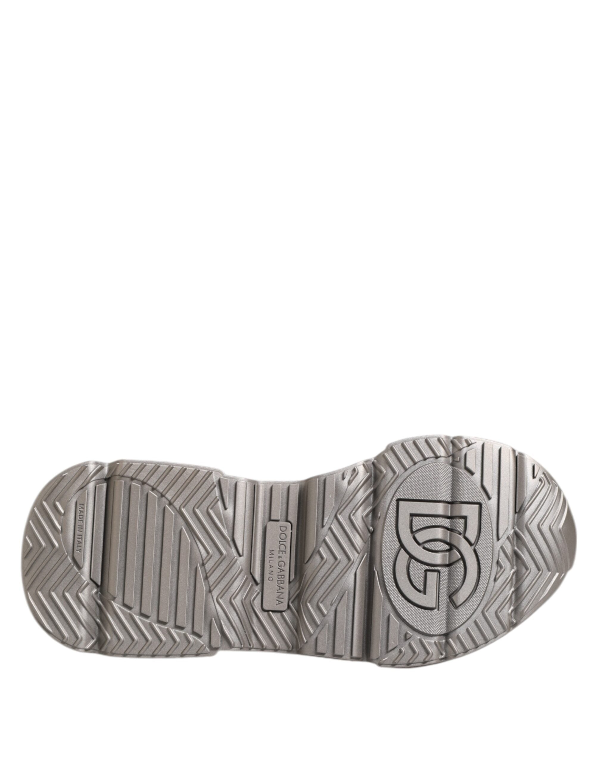 Dolce & Gabbana Silver DAYMASTER Leather Men Sneakers Shoes Dolce & Gabbana