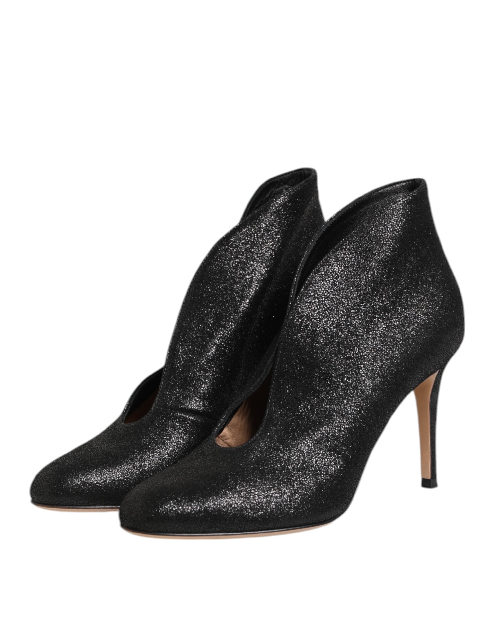 Gianvito Rossi Metallic Black Pump Stiletto Heels Shoes Gianvito Rossi