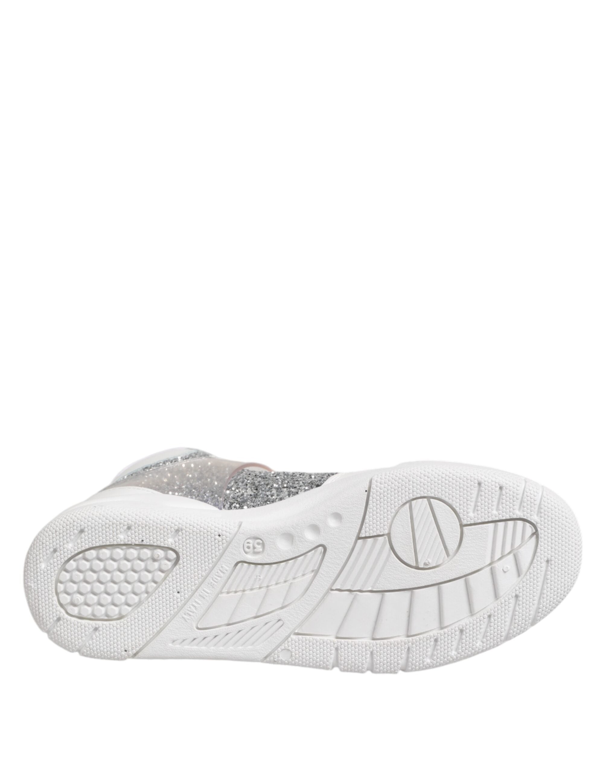 Chiara Ferragni White Silver High Top Women Sneakers Shoes Chiara Ferragni