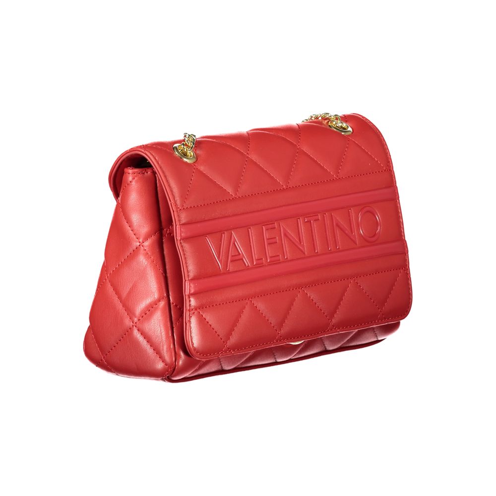 Mario Valentino Rosso Polyurethane Women's Bag with Chain and Internal Pockets
