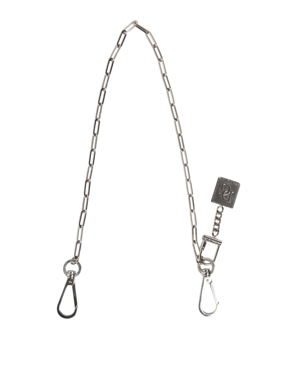 Dolce & Gabbana Silver Tone Metal Chain DG Charm Belt Keychain Dolce & Gabbana