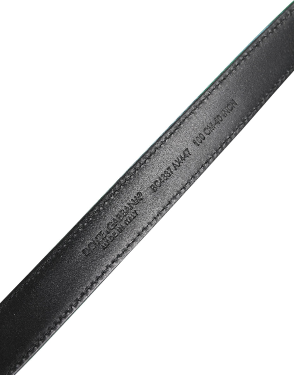 Dolce & Gabbana Green Black Polyester Metal Buckle Belt Dolce & Gabbana