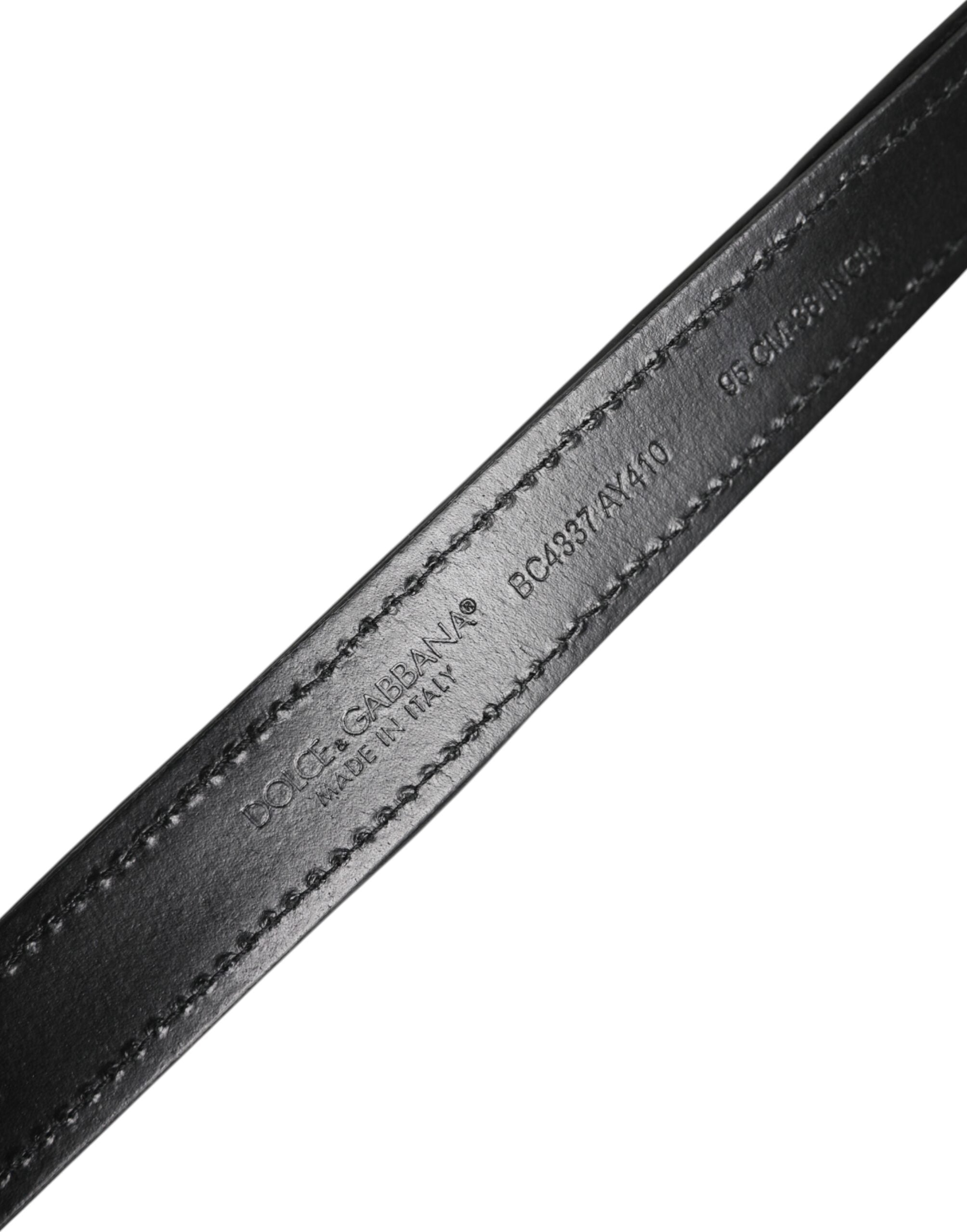 Dolce & Gabbana Black Sequin Embellished Metal Buckle Belt Dolce & Gabbana