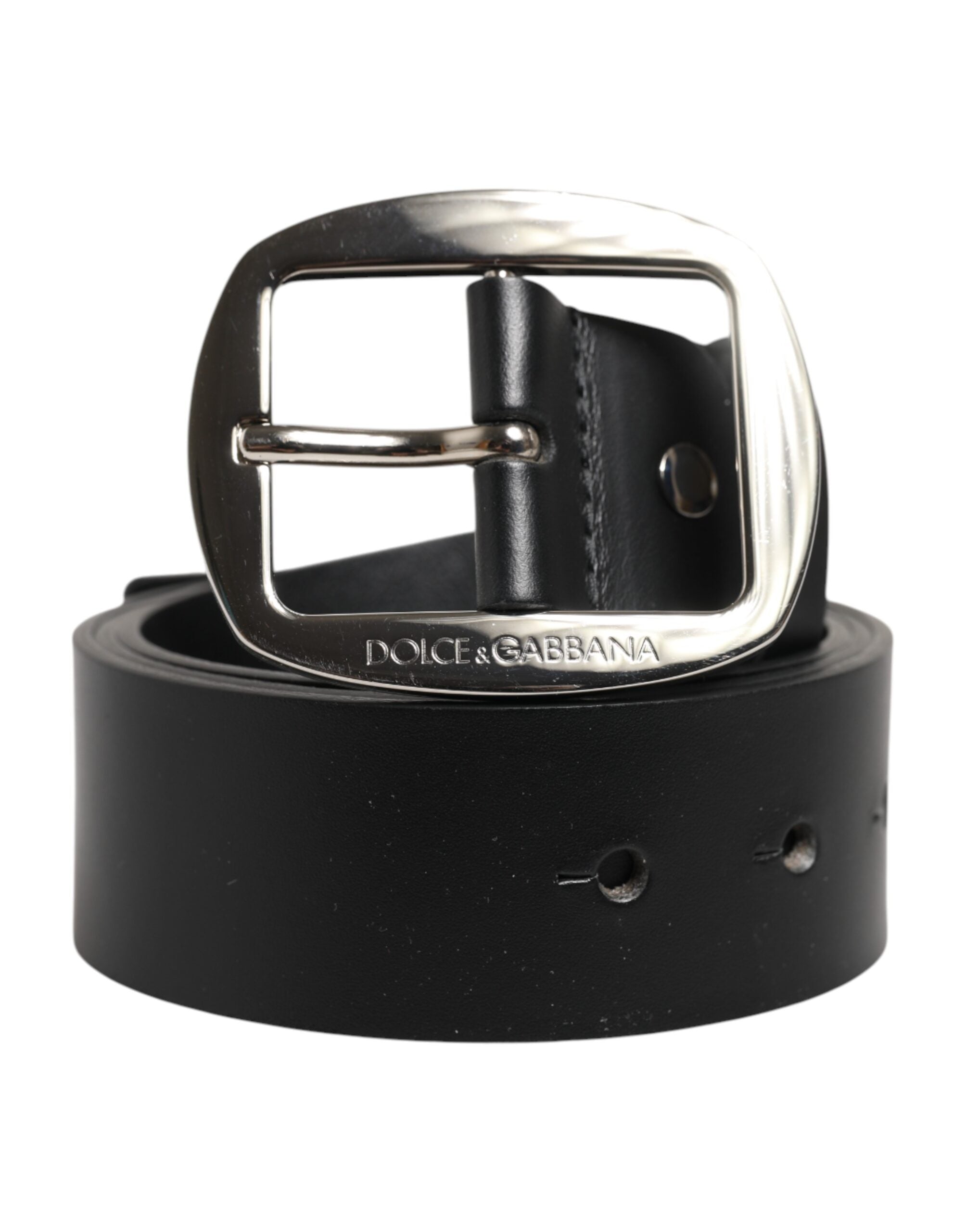 Dolce & Gabbana Black Leather Classic Metal Buckle Belt Dolce & Gabbana