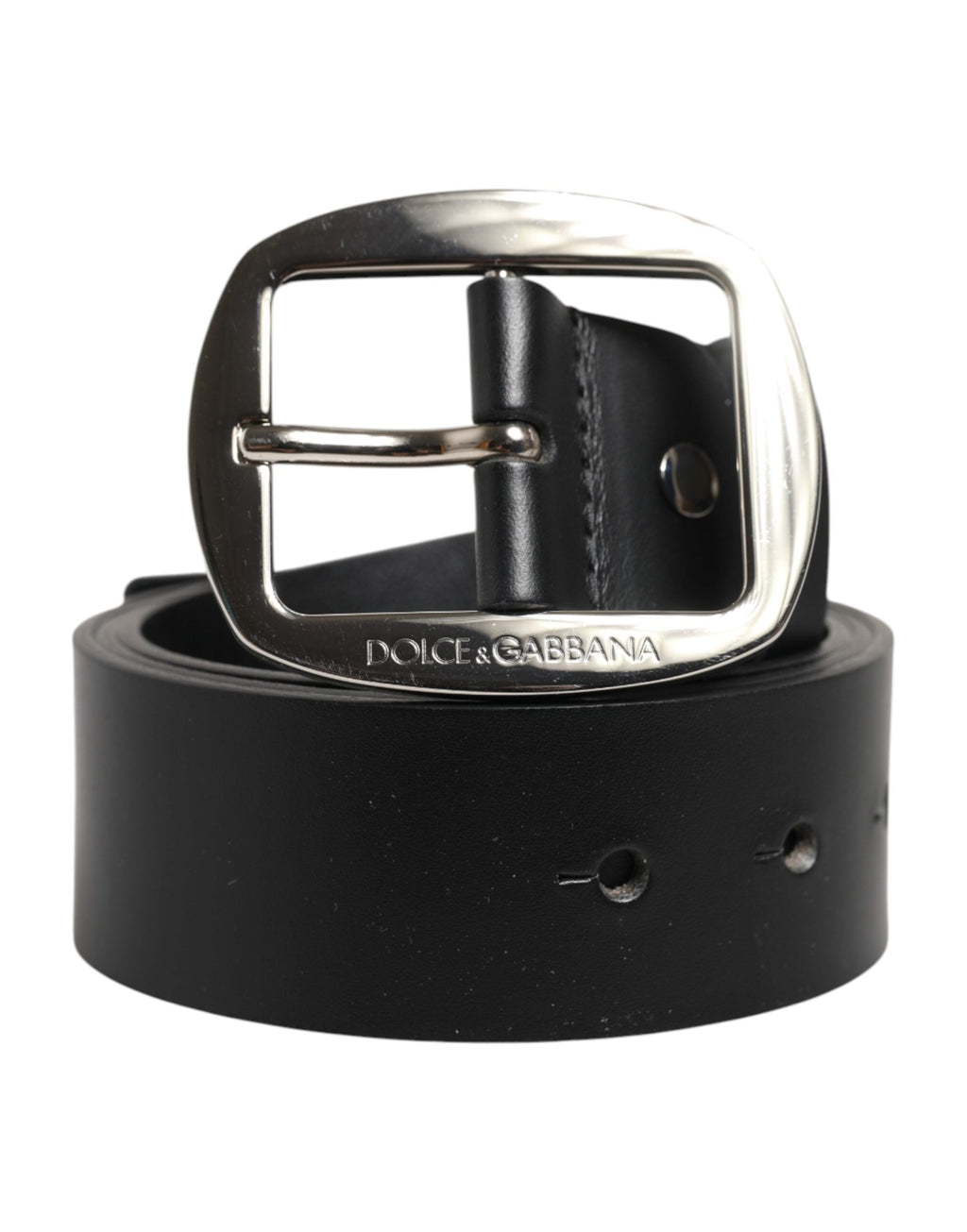 Dolce & Gabbana Black Leather Classic Metal Buckle Belt Dolce & Gabbana
