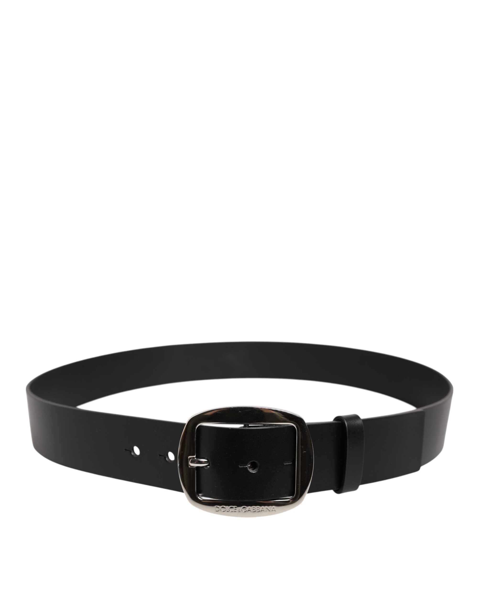 Dolce & Gabbana Black Leather Classic Metal Buckle Belt Dolce & Gabbana