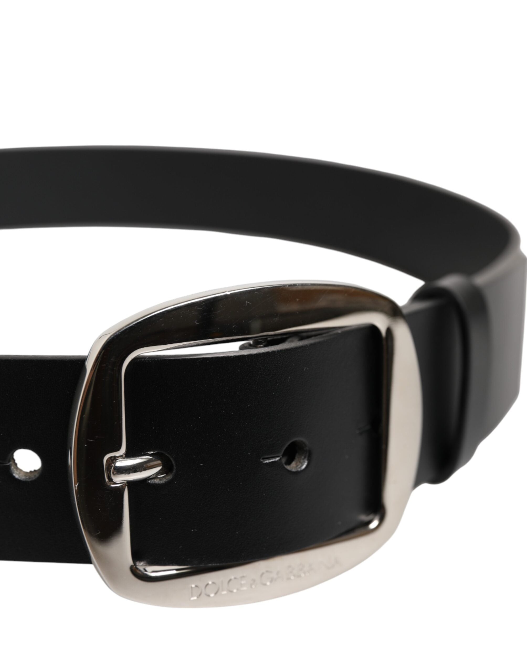 Dolce & Gabbana Black Leather Classic Metal Buckle Belt Dolce & Gabbana