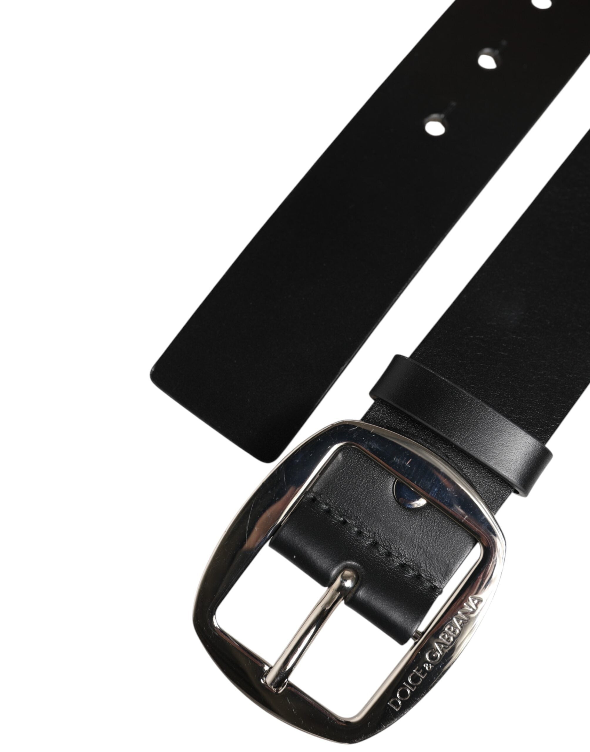 Dolce & Gabbana Black Leather Classic Metal Buckle Belt Dolce & Gabbana