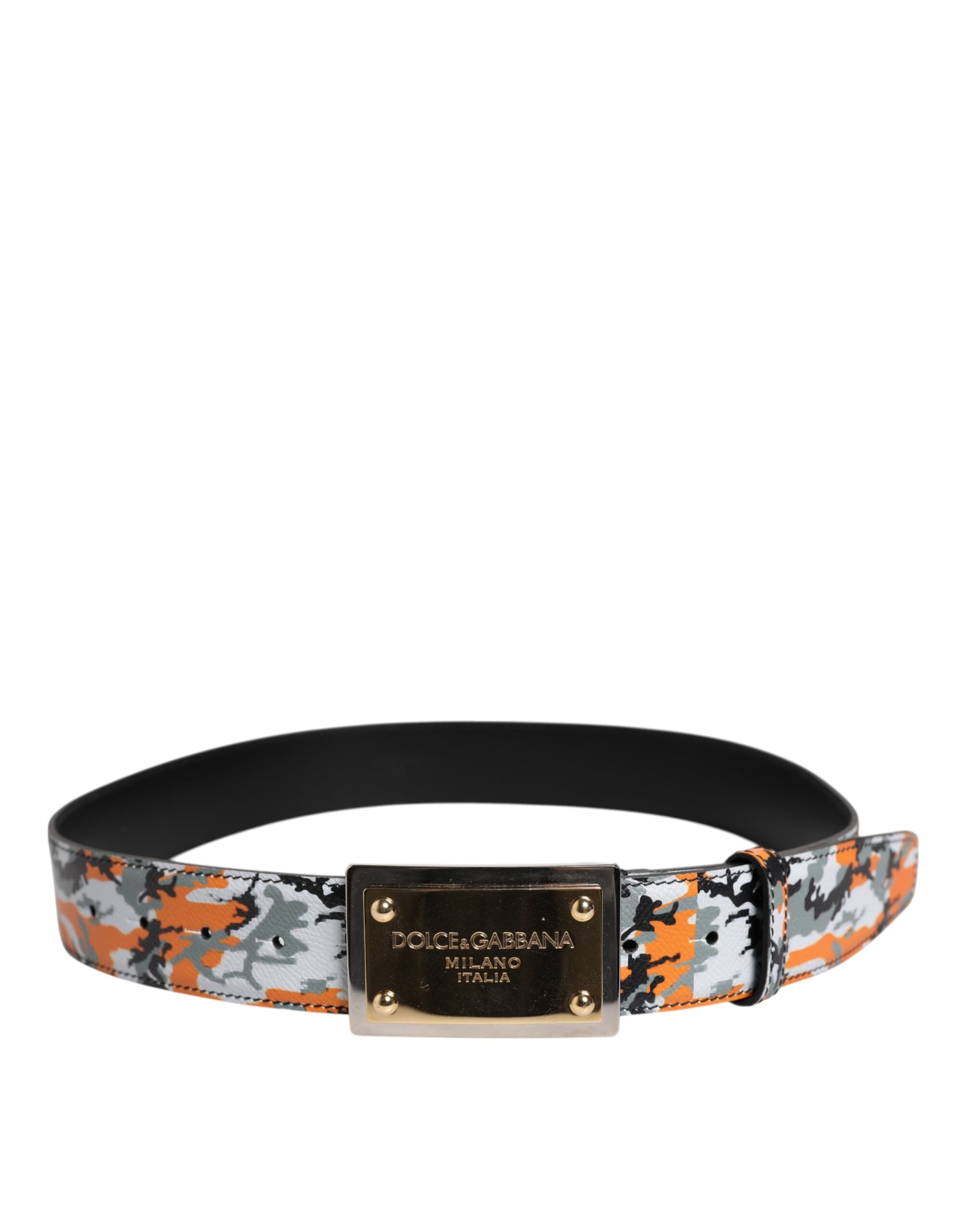 Dolce & Gabbana Multicolor Camouflage Metal Logo Buckle Belt Dolce & Gabbana