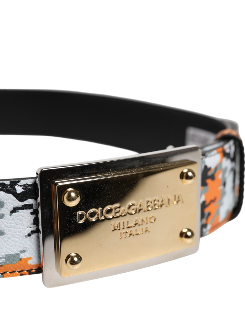 Dolce & Gabbana Multicolor Camouflage Metal Logo Buckle Belt Dolce & Gabbana