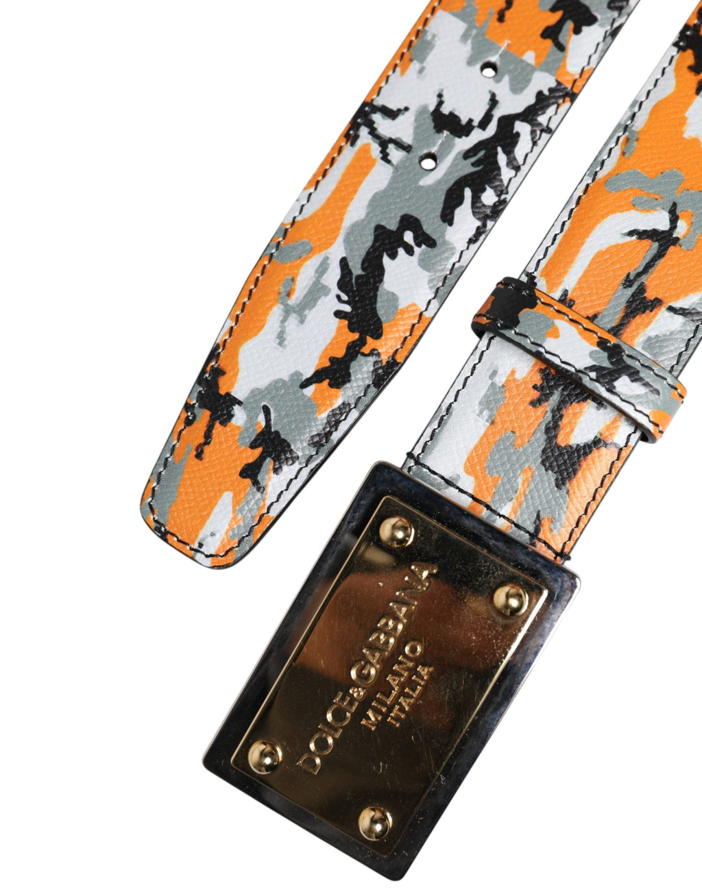 Dolce & Gabbana Multicolor Camouflage Metal Logo Buckle Belt Dolce & Gabbana