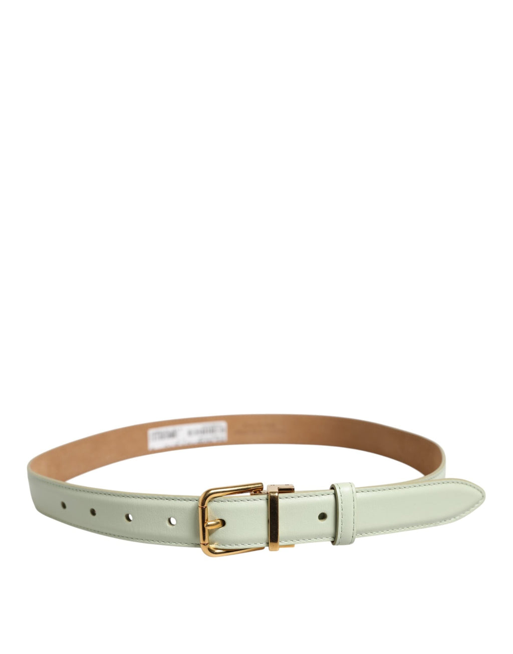 Dolce & Gabbana Light Green Leather Gold Metal Buckle Belt Dolce & Gabbana