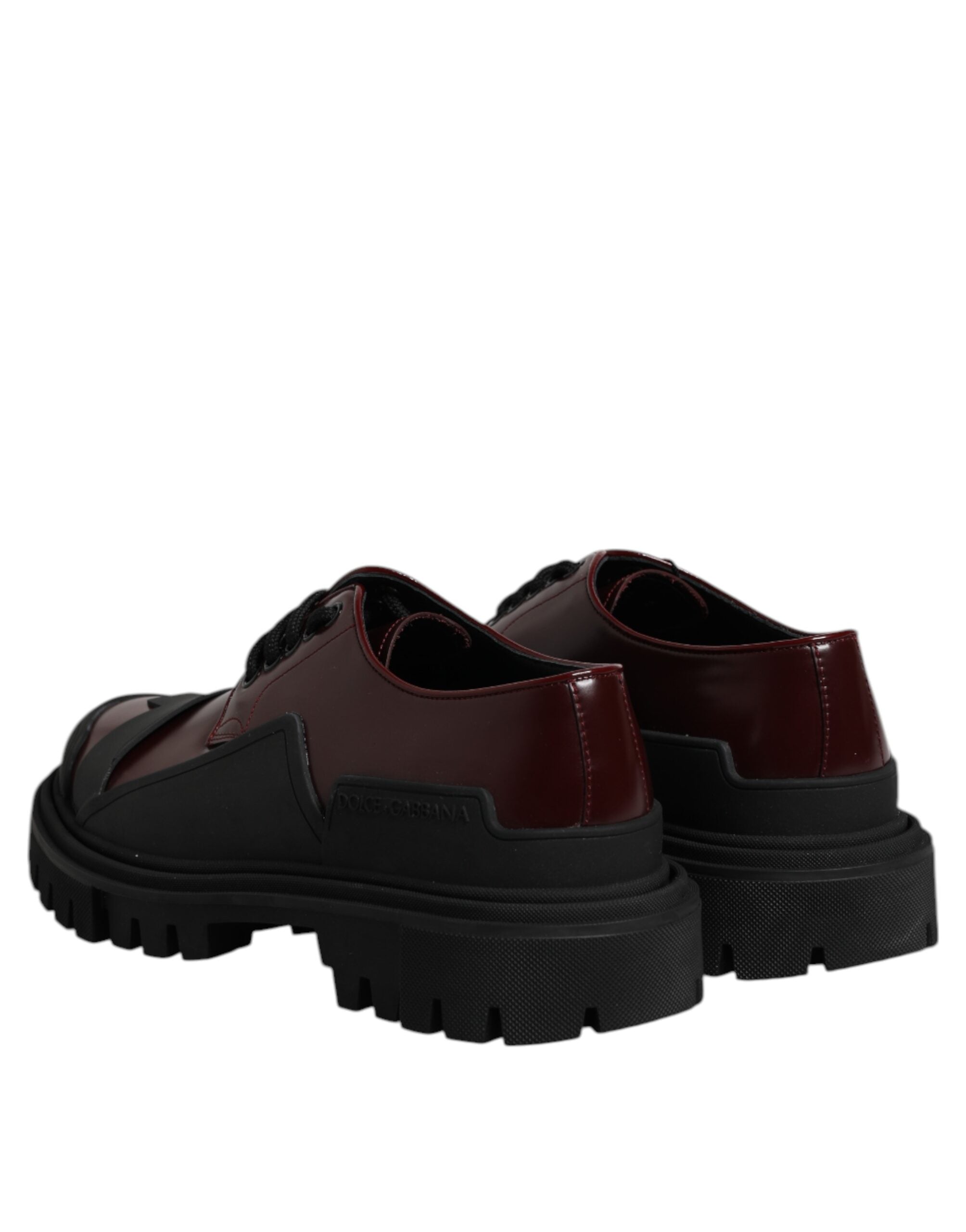 Dolce & Gabbana Red Leather Lace Up Trekking Dress Shoes Dolce & Gabbana