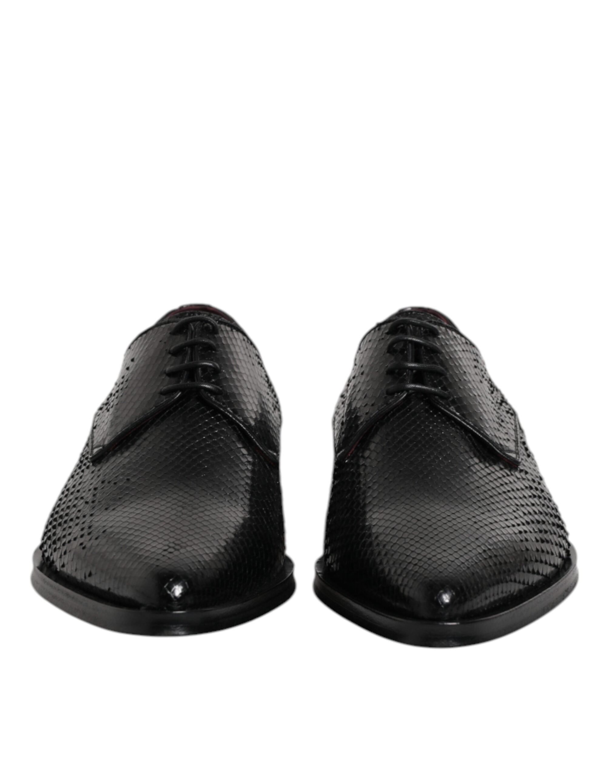 Dolce & Gabbana Black Leather Lace Up Dress Men Derby Shoes Dolce & Gabbana