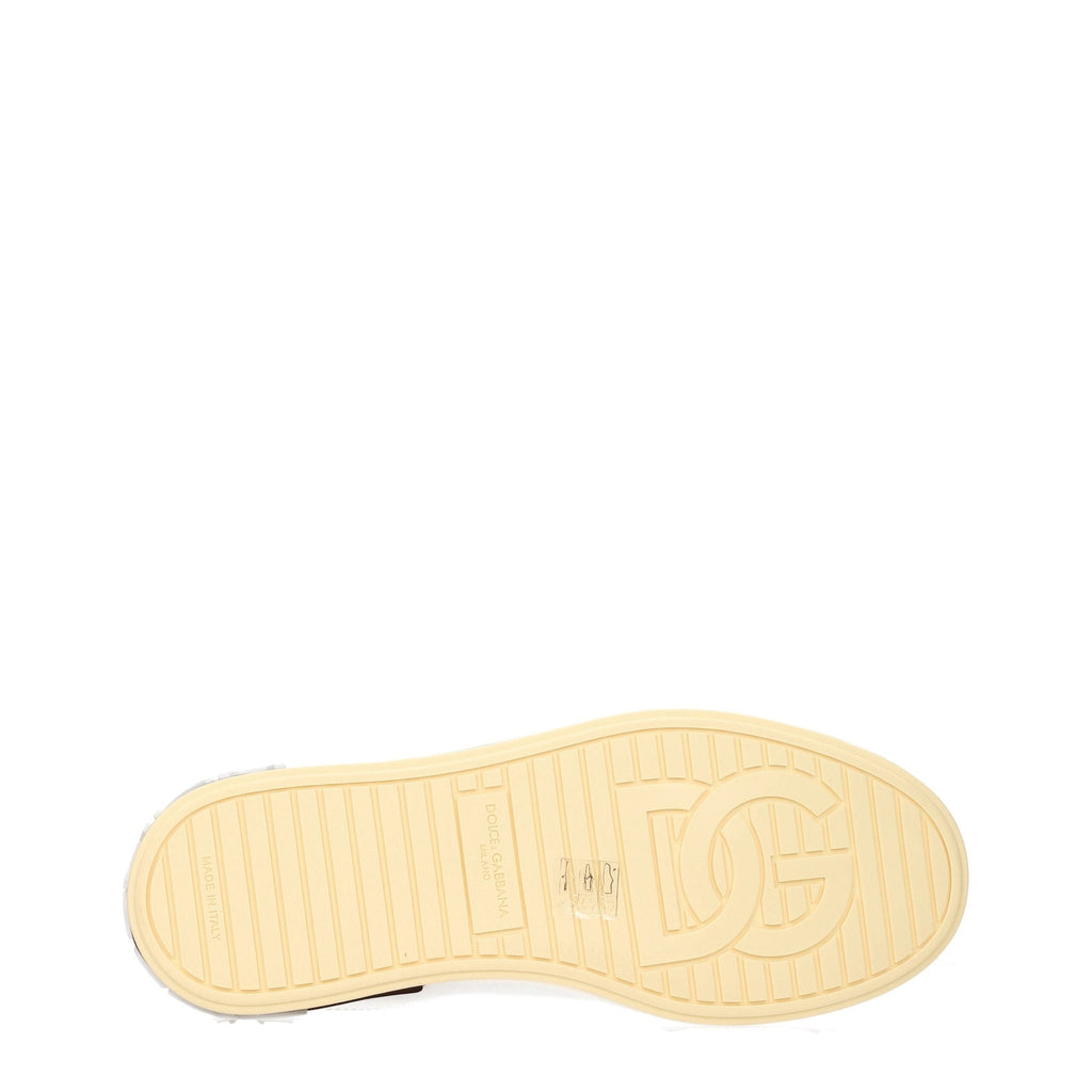 Dolce & Gabbana White Leather Low Top Sneakers