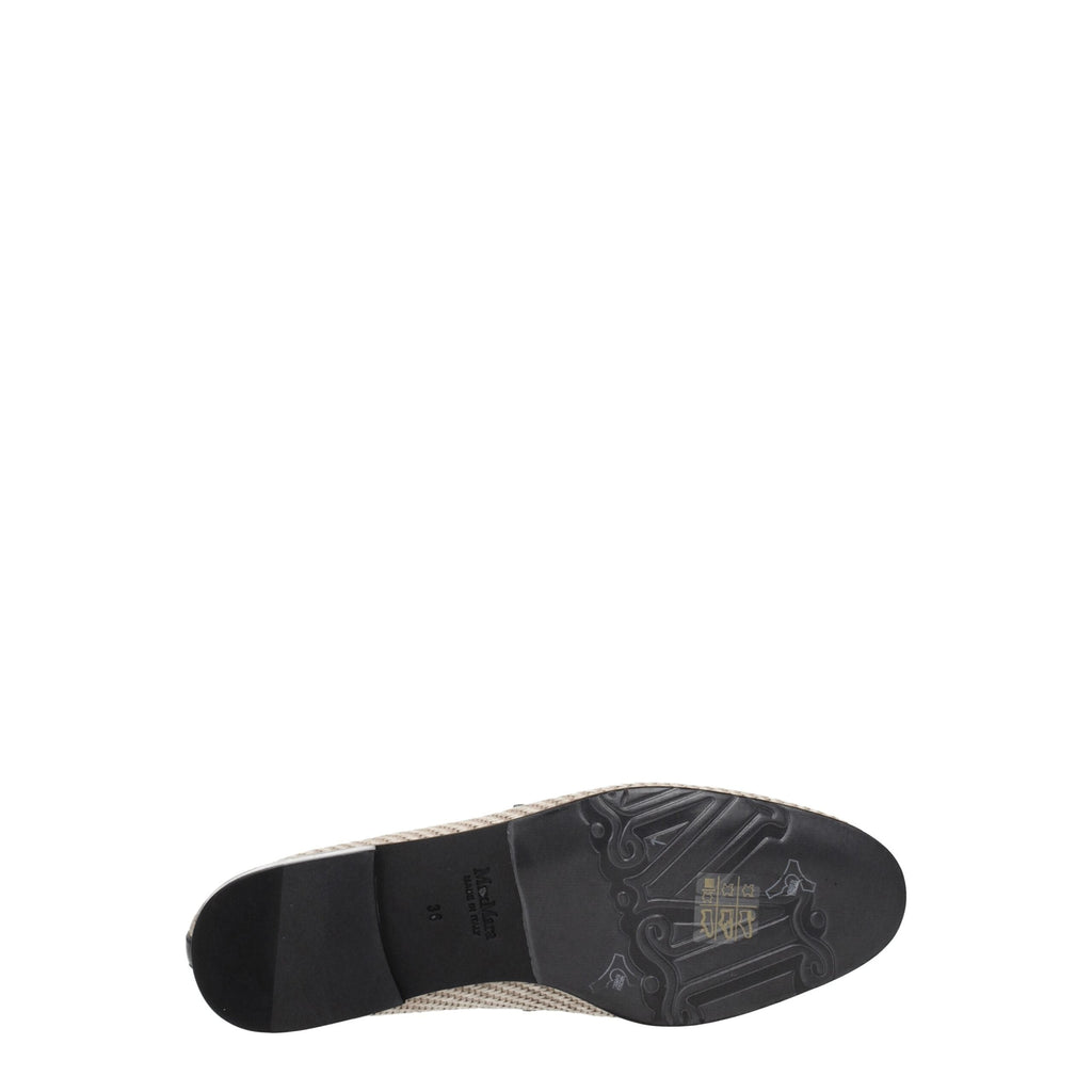 Max Mara Beige Fabric Slip-On Loafers