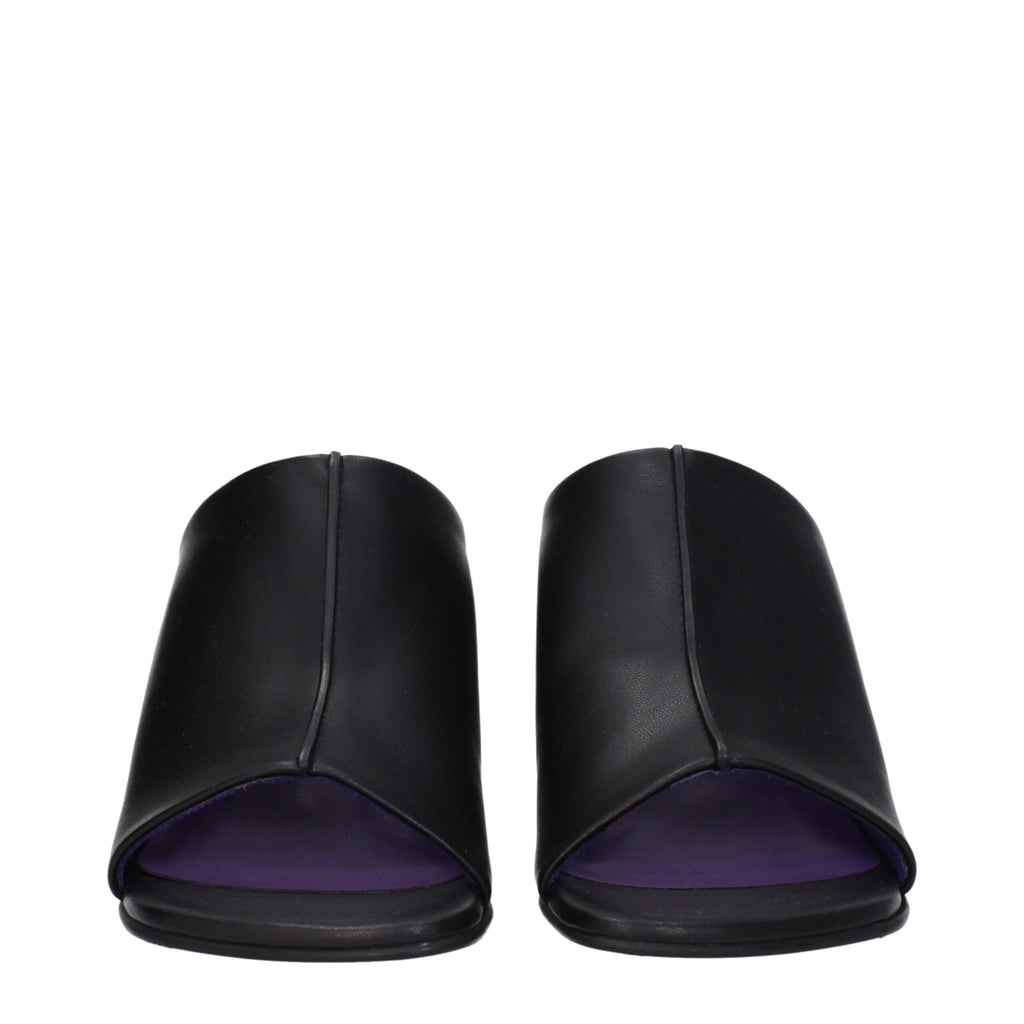Stella McCartney Black Leather Stiletto Heel Sandals