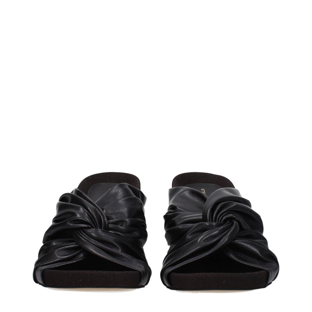 Stella McCartney Black Leather Stiletto Heel Sandals