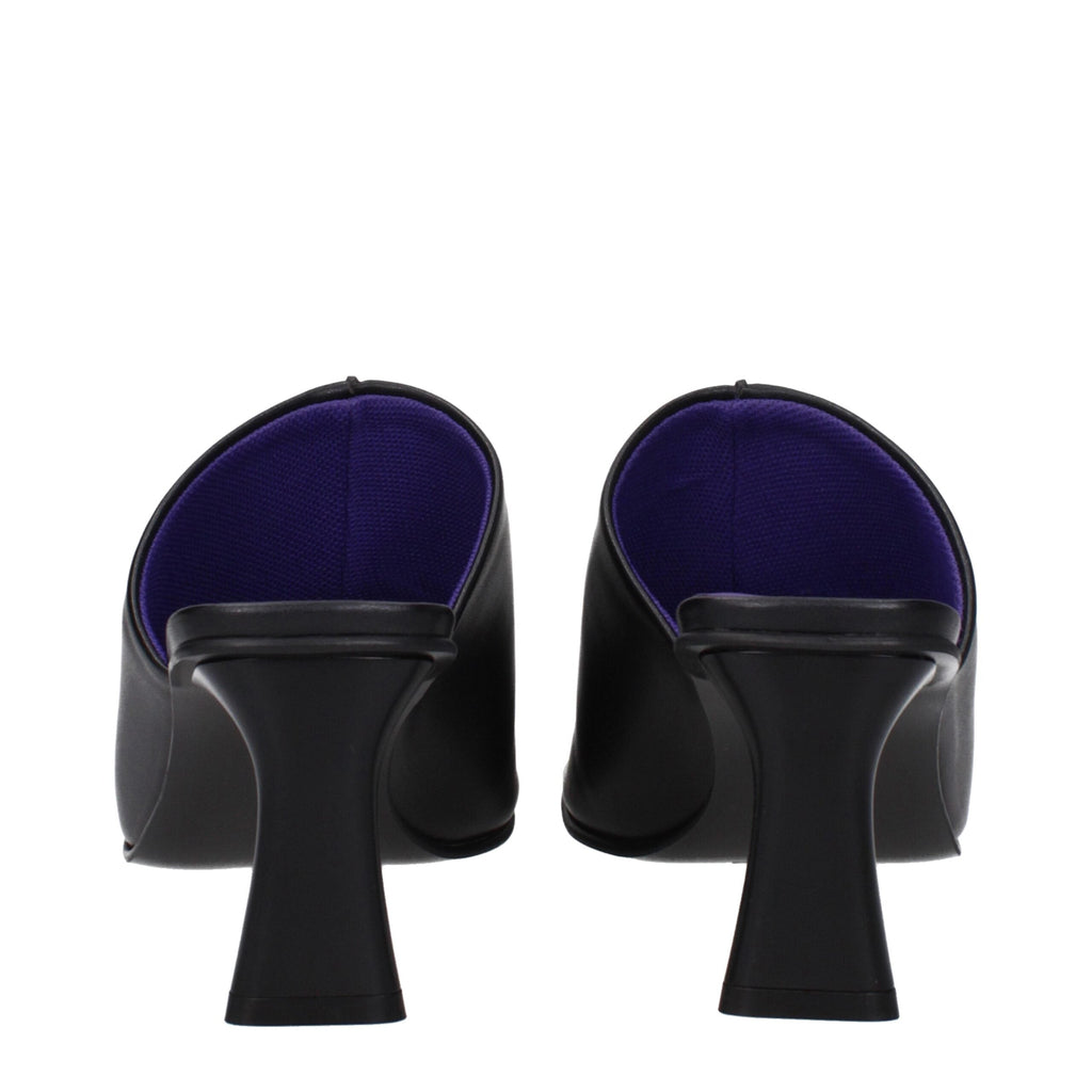 Stella McCartney Black Leather Stiletto Heel Sandals