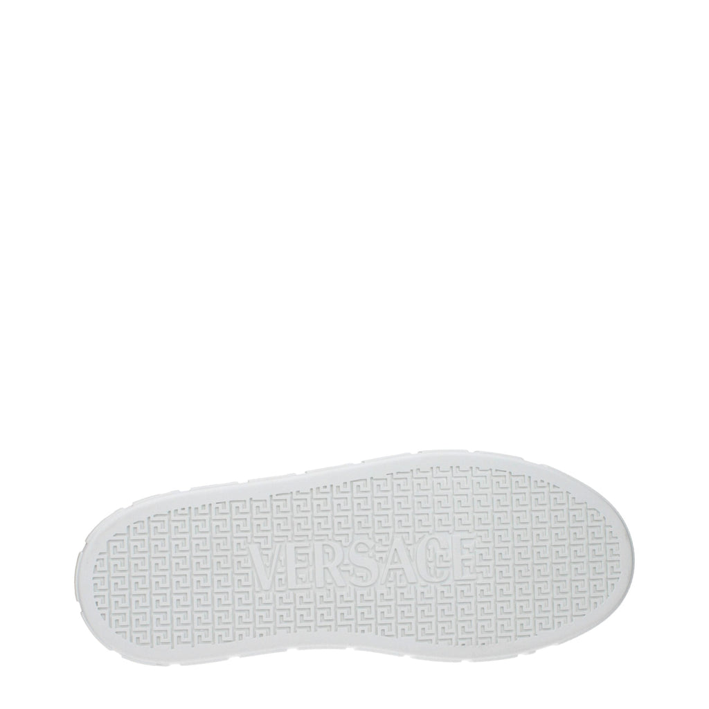 Versace White Leather Low Top Sneakers