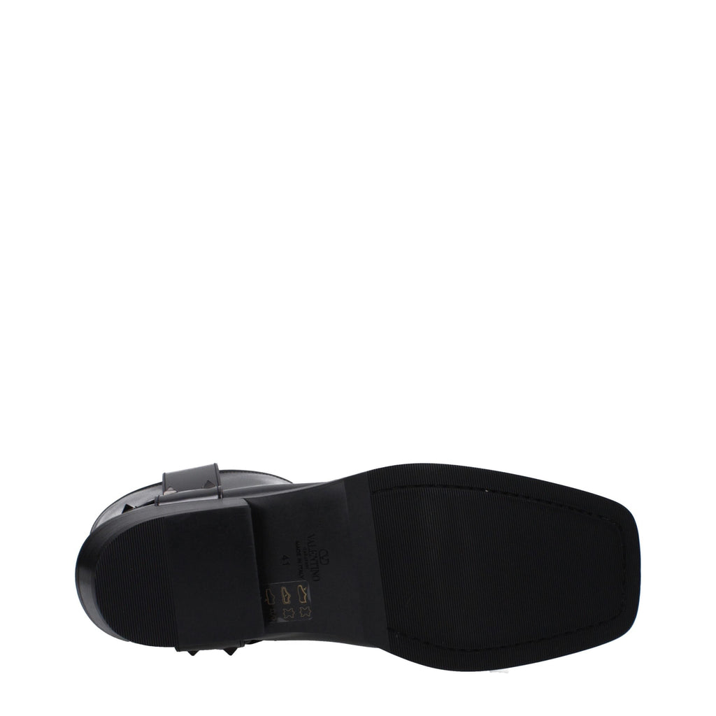 Valentino Garavani Black Leather Ankle Boots