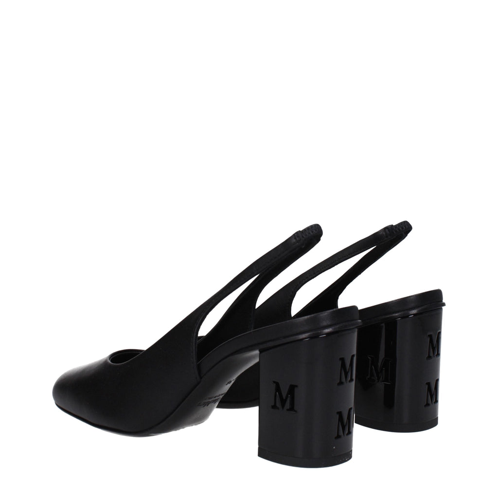 Max Mara Black Leather High Heel Pumps