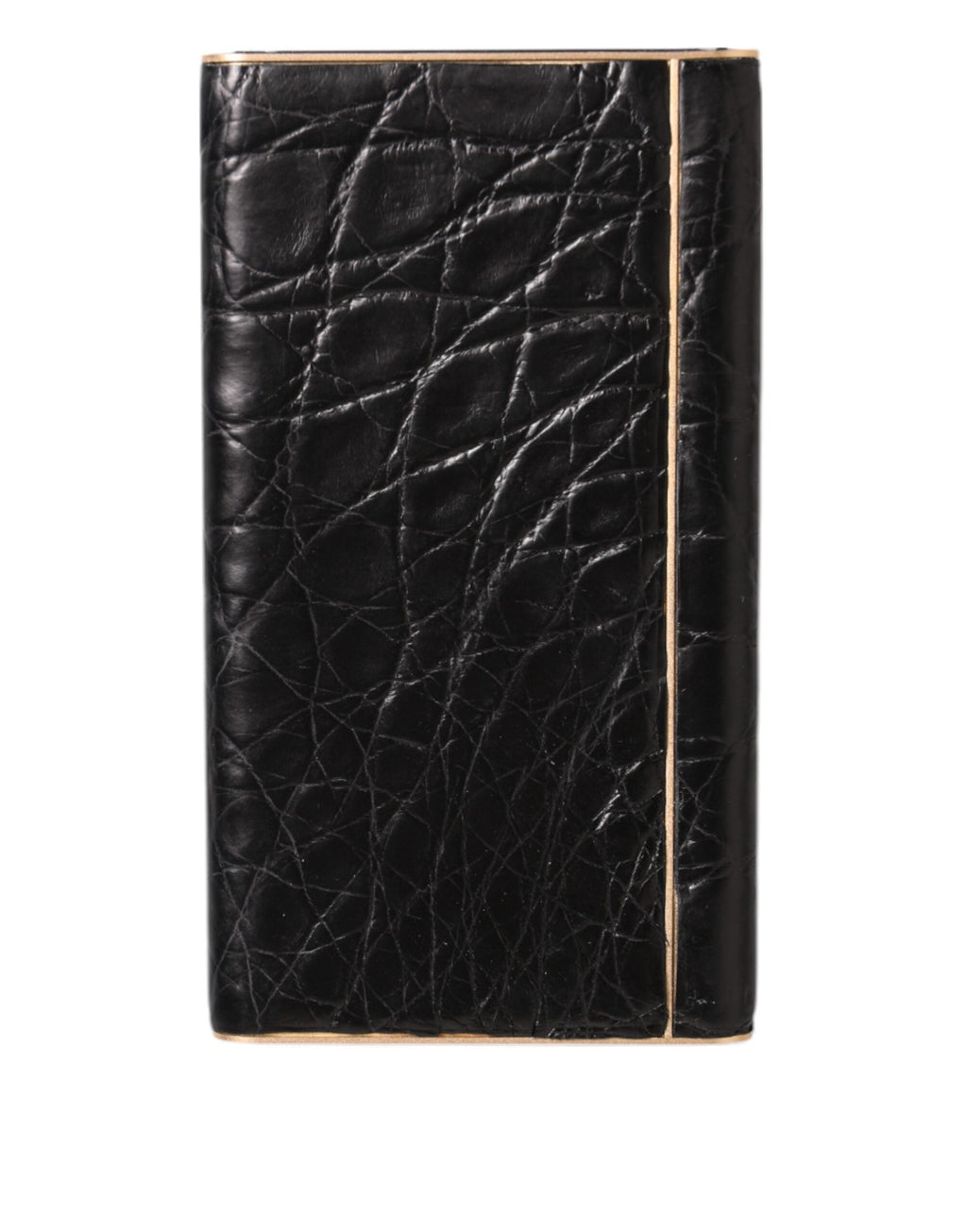 Dolce & Gabbana Black Leather Exotic Skin 3000mAh Power Bank Charger USB