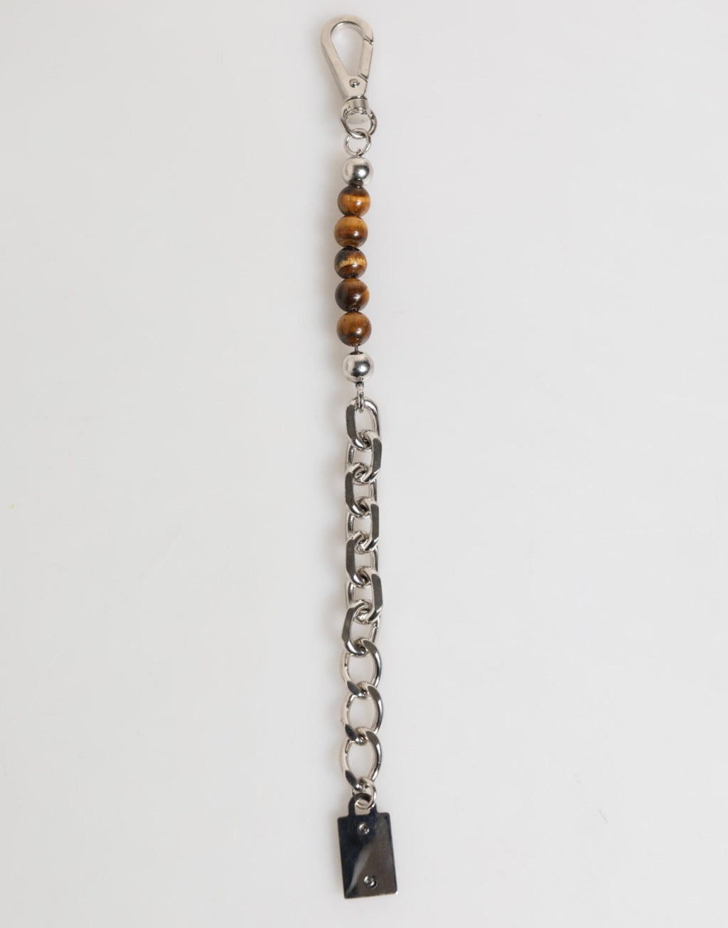 Dolce & Gabbana Silver Chain Brass Beaded Lobster Clasp Logo Men Bracelet