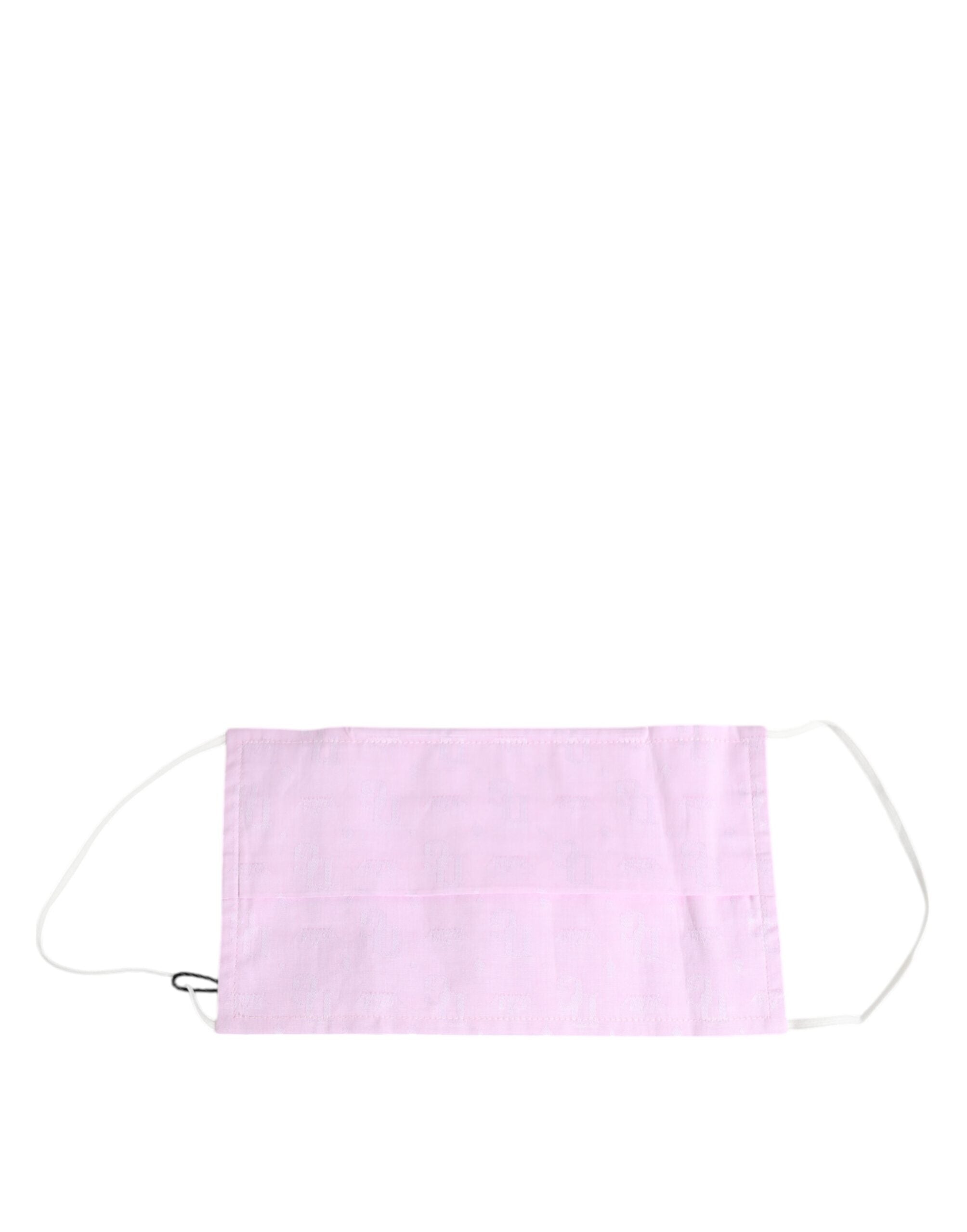 Dolce & Gabbana Pink Cotton Logo Elastic Ear Strap Face Mask