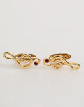 Dolce & Gabbana Gold Musical Note Metal Brass Pin Men Accessory Cufflinks