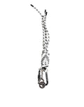 Dolce & Gabbana Black White Polyester Tape String DG Logo Keychain Keyring