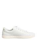 Dolce & Gabbana White Leather Sacred Heart Patch Sneakers Shoes