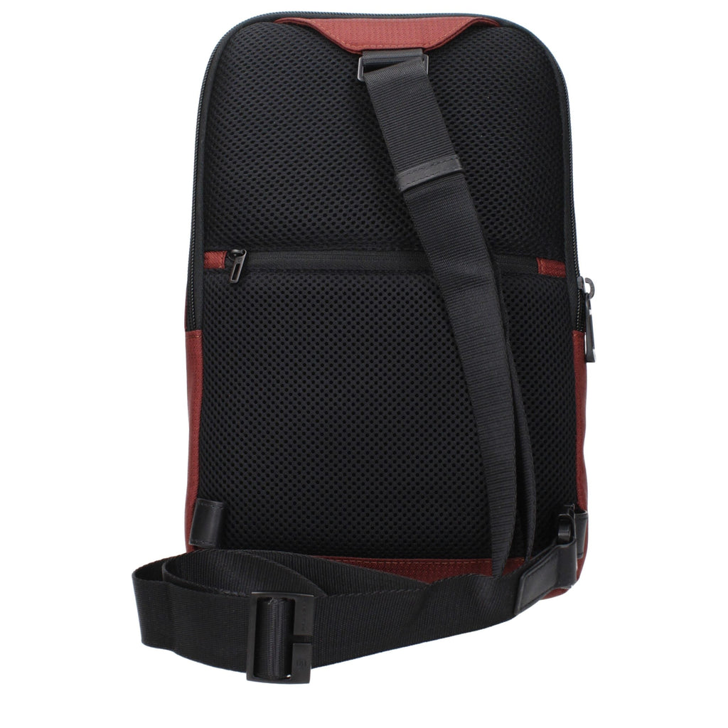 Piquadro Red Fabric Crossbody Bag