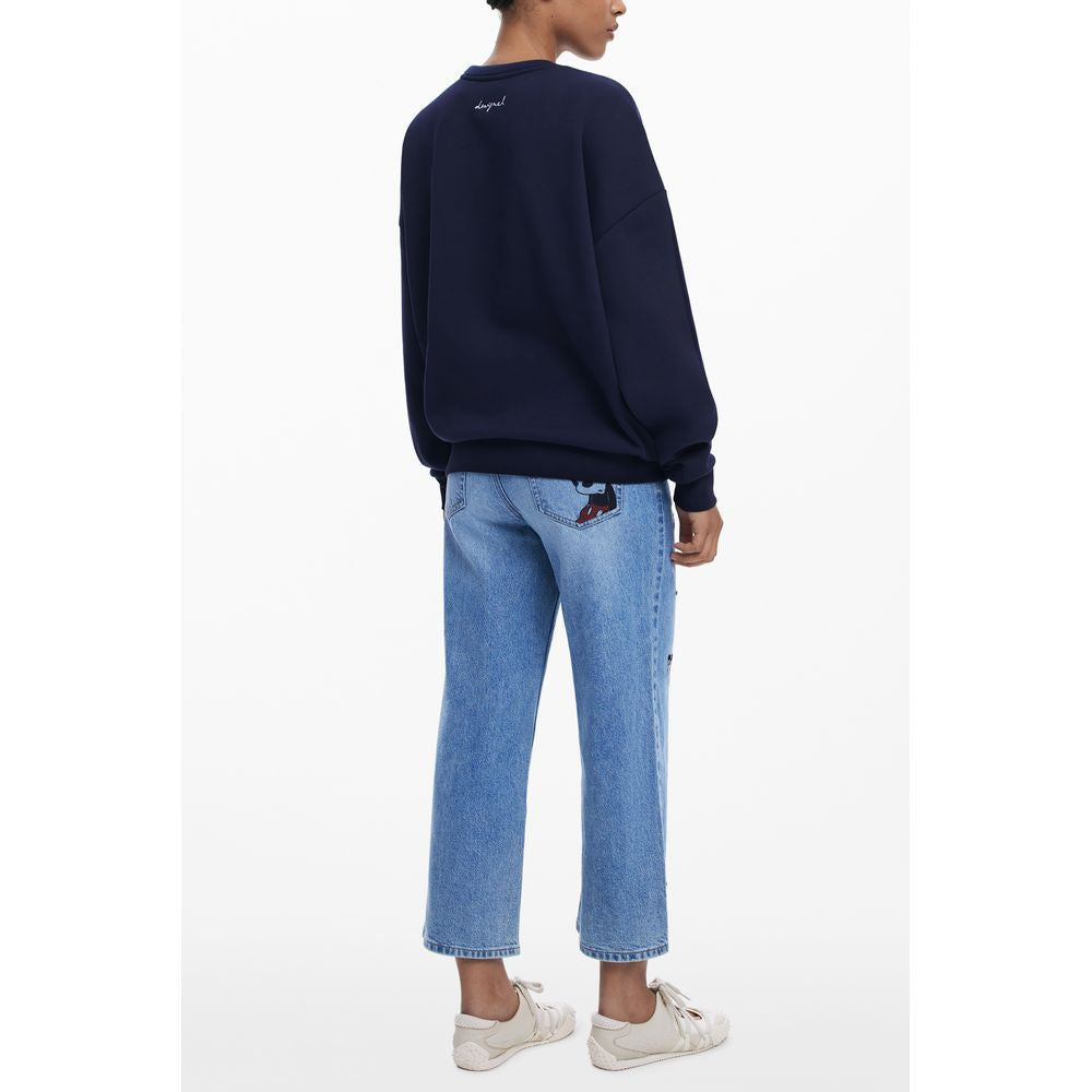 Desigual Blu Cotton Women Sweatshirt Desigual
