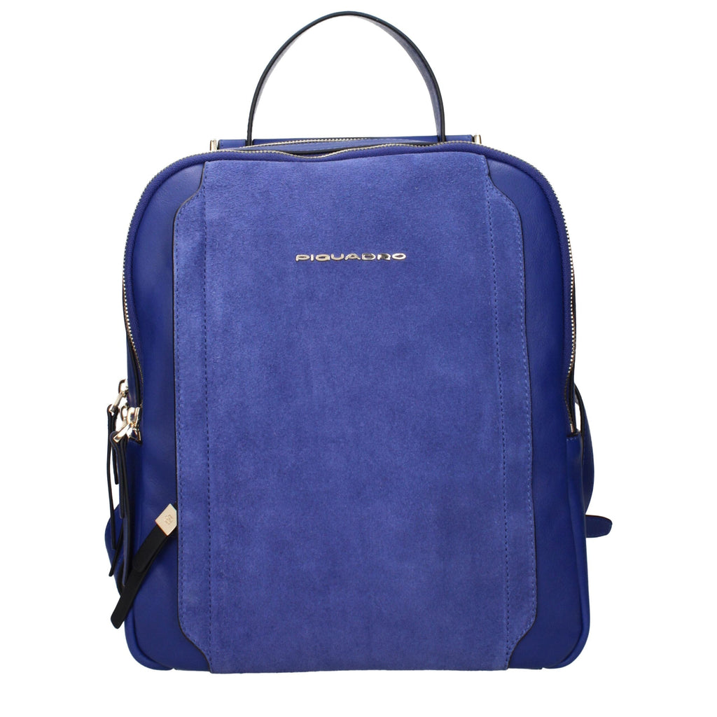 Piquadro Blue Leather Backpack