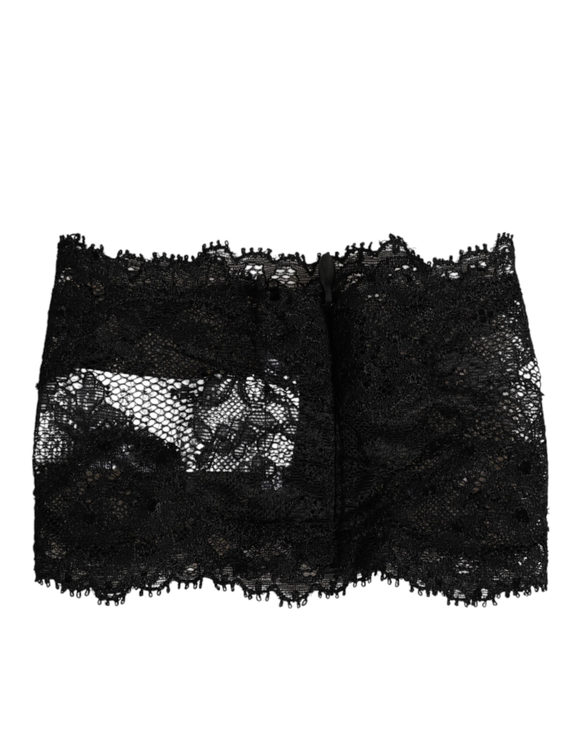 Dolce & Gabbana Black Lace Neck Scarf