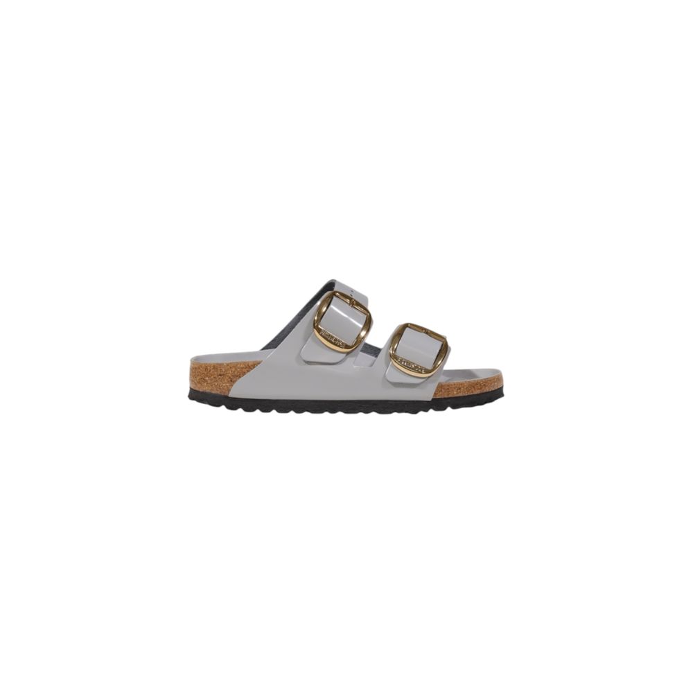 Birkenstock Gray Leather Flat Sandals