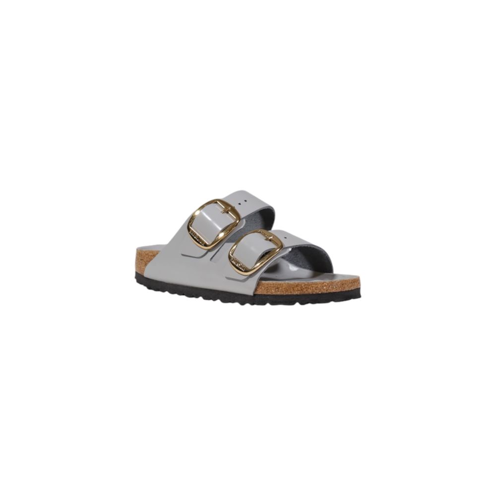 Birkenstock Gray Leather Flat Sandals