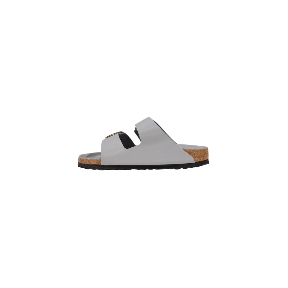 Birkenstock Gray Leather Flat Sandals