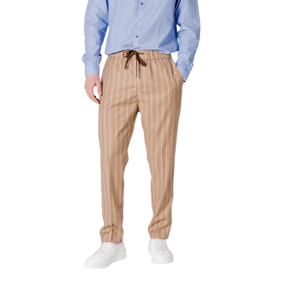 Gianni Lupo Beige Polyester Pants