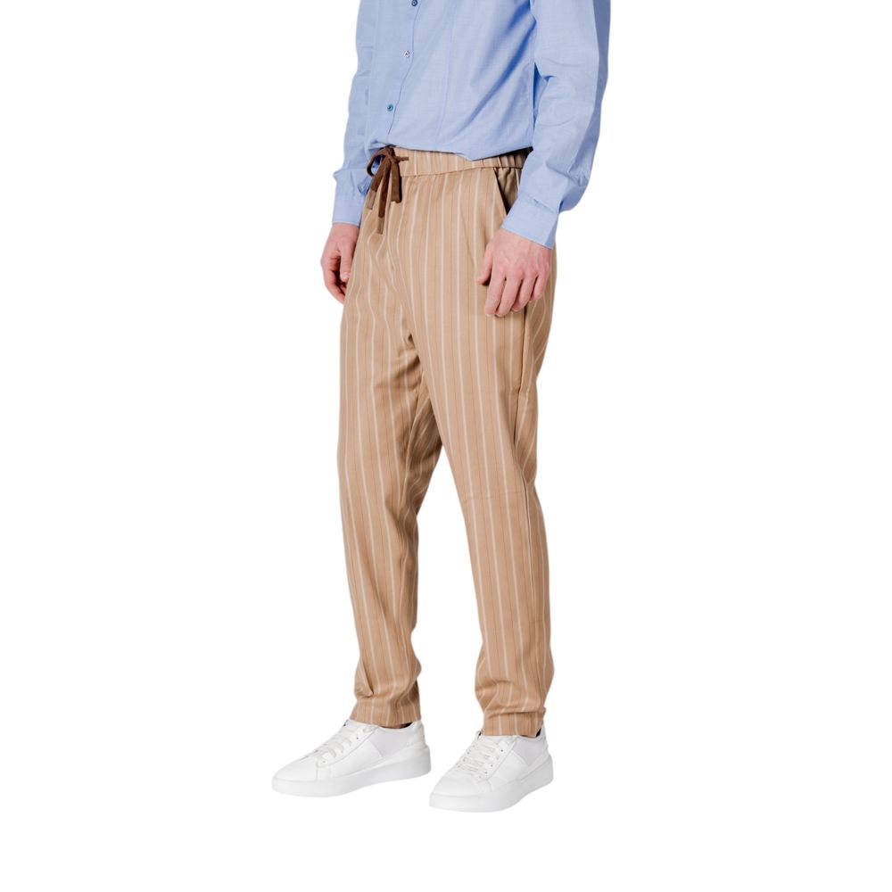 Gianni Lupo Beige Polyester Pants
