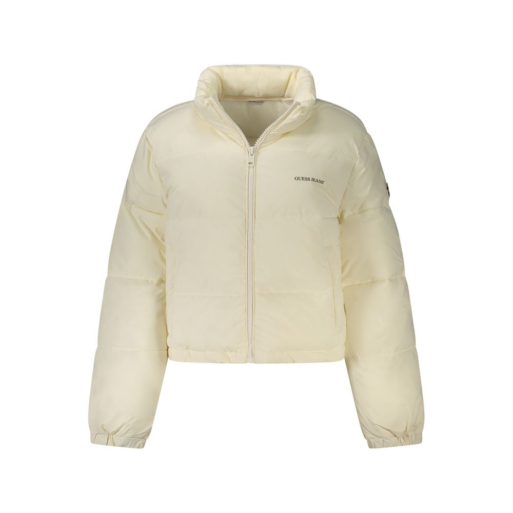 Guess Jeans Bianco Recycled Polyester Women's Jacket Guess Jeans