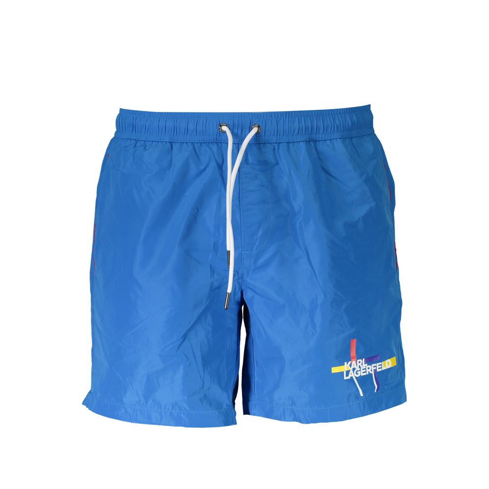 Karl Lagerfeld Azzurro Polyester Men Swim Boxer