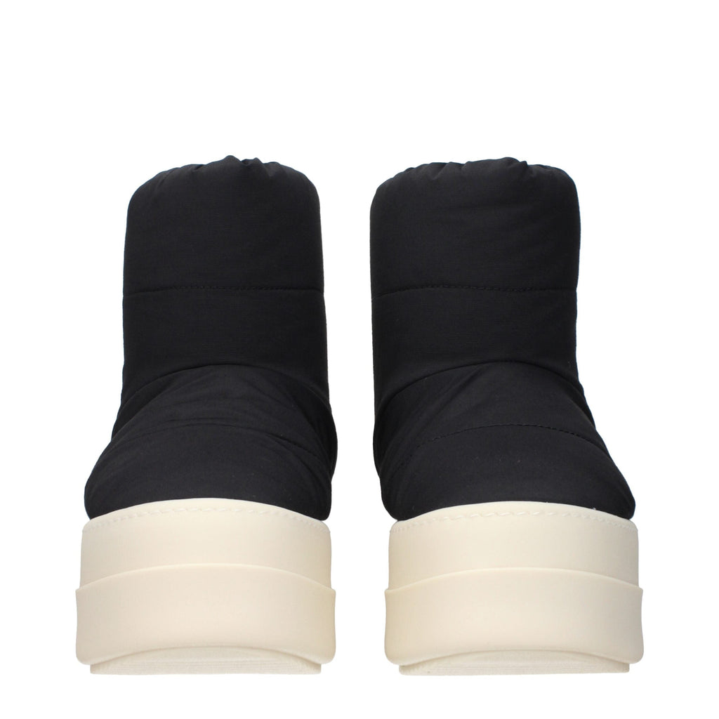 Rick Owens Black Fabric Ankle Boots