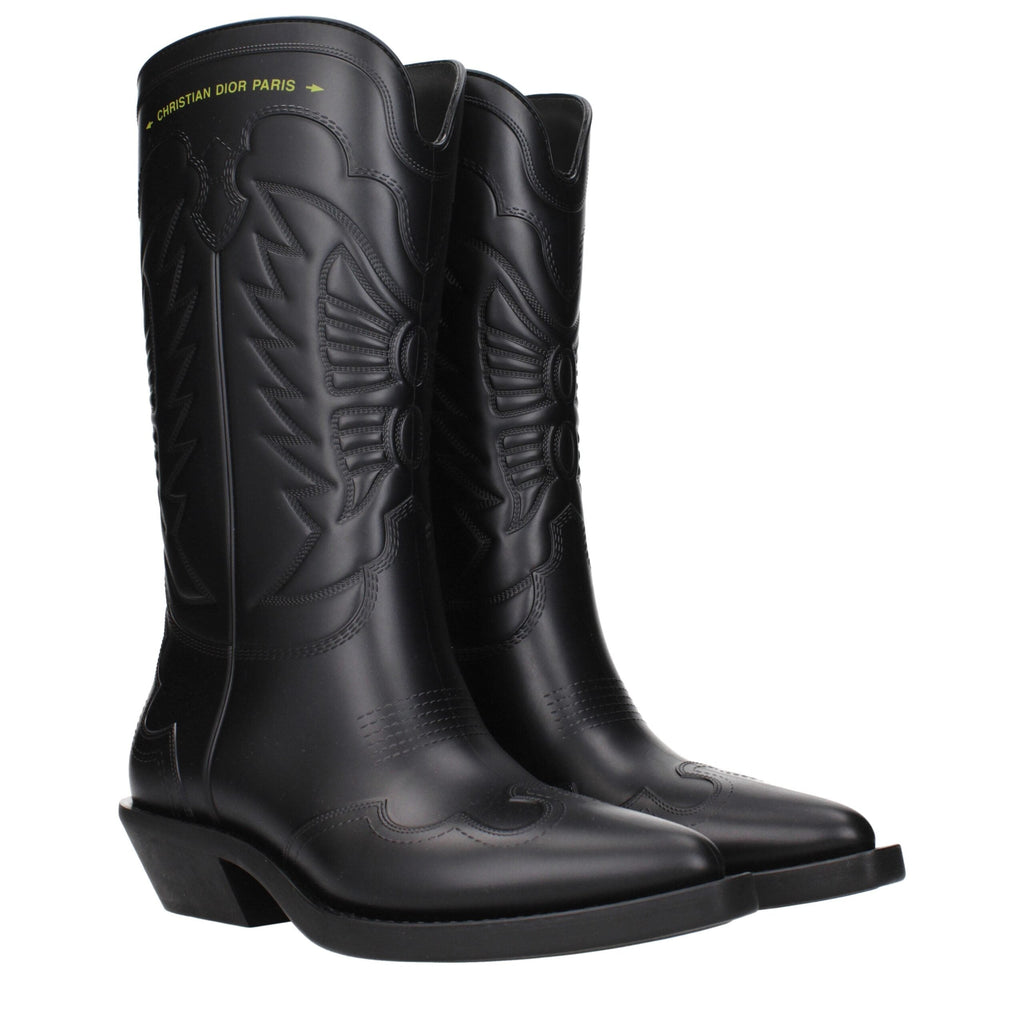 Christian Dior Black Cotton Boots