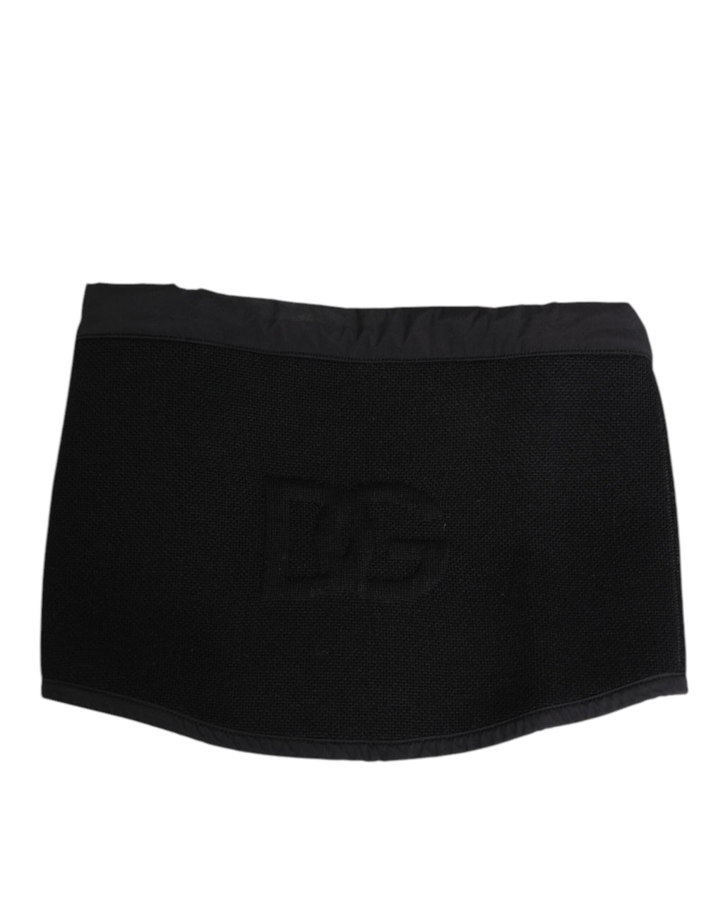 Dolce & Gabbana Black Lace Stole Knitted DG Logo Men One Size Scarf