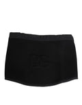 Dolce & Gabbana Black Lace Stole Knitted DG Logo Men One Size Scarf
