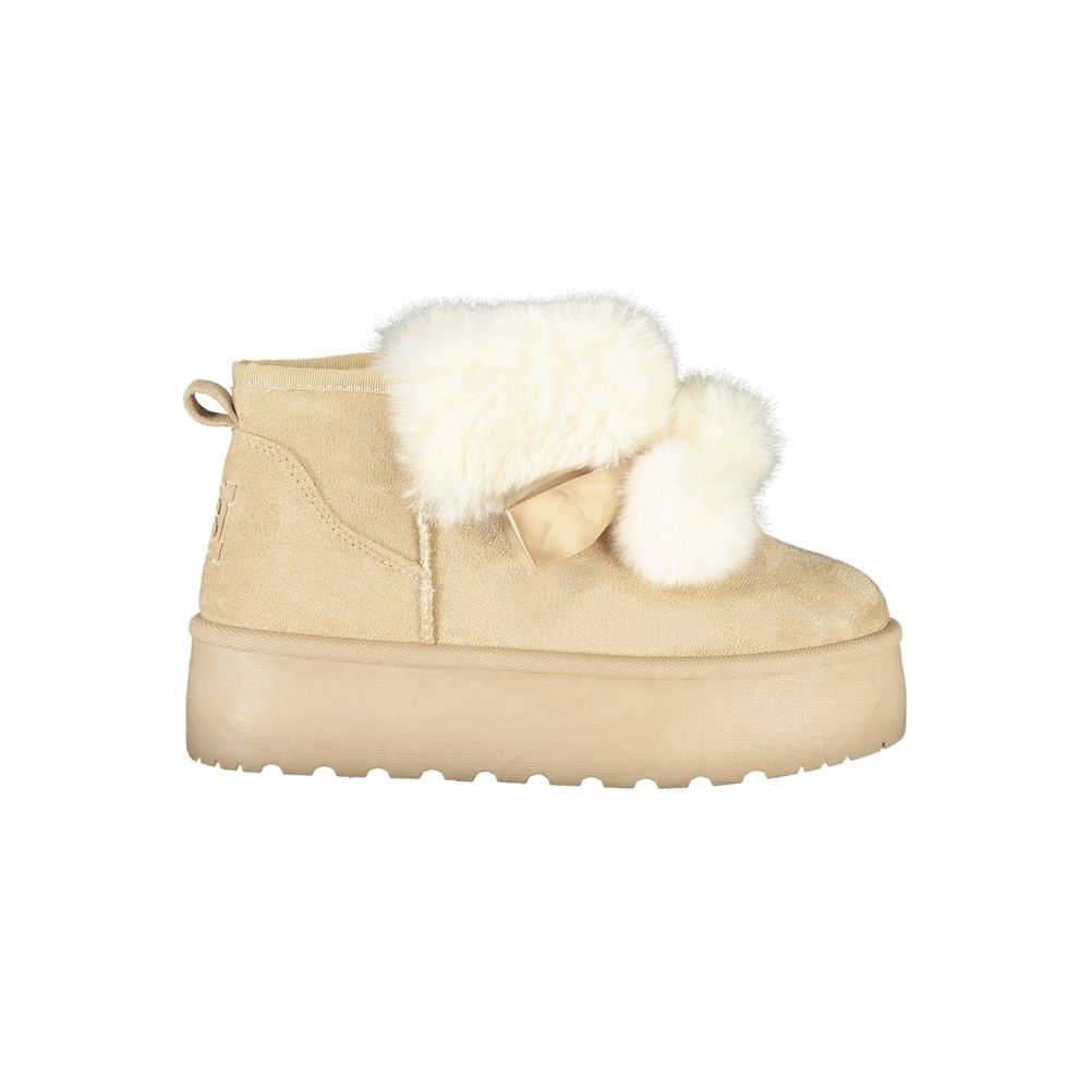 Laura Biagiotti Beige Polyester Women Ankle Boot Laura Biagiotti