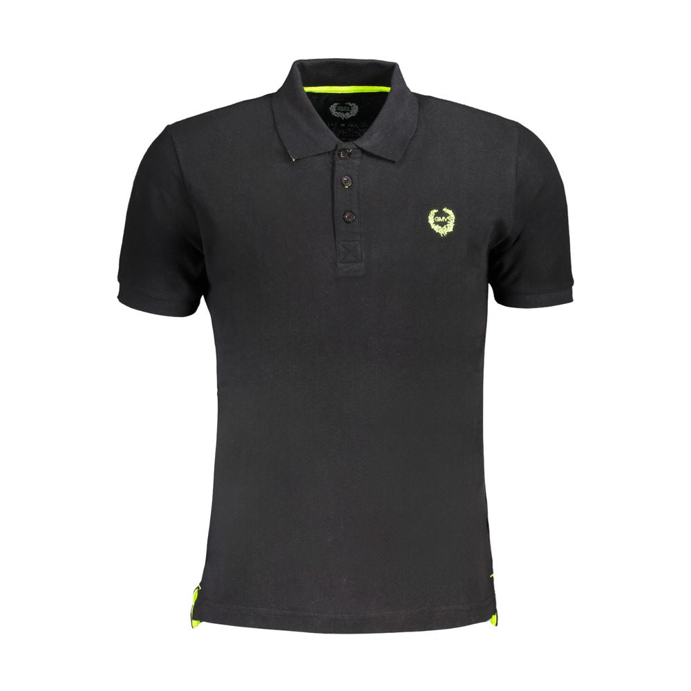 Gianmarco Venturi Black Cotton Men Polo Shirt Gianmarco Venturi
