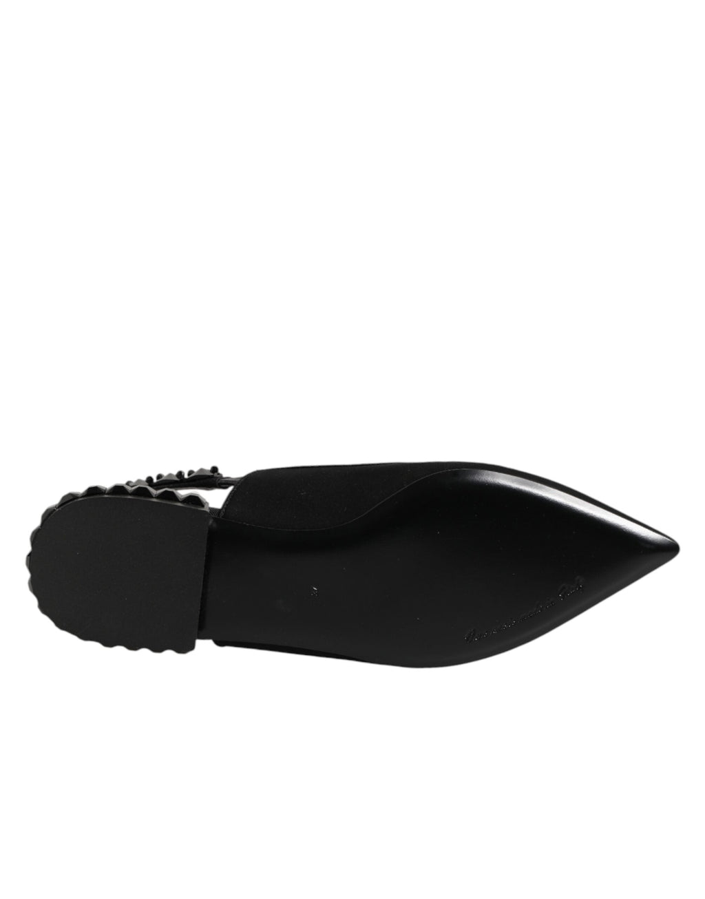 Dolce & Gabbana Black Crystal Charmeuse Slingback Shoes